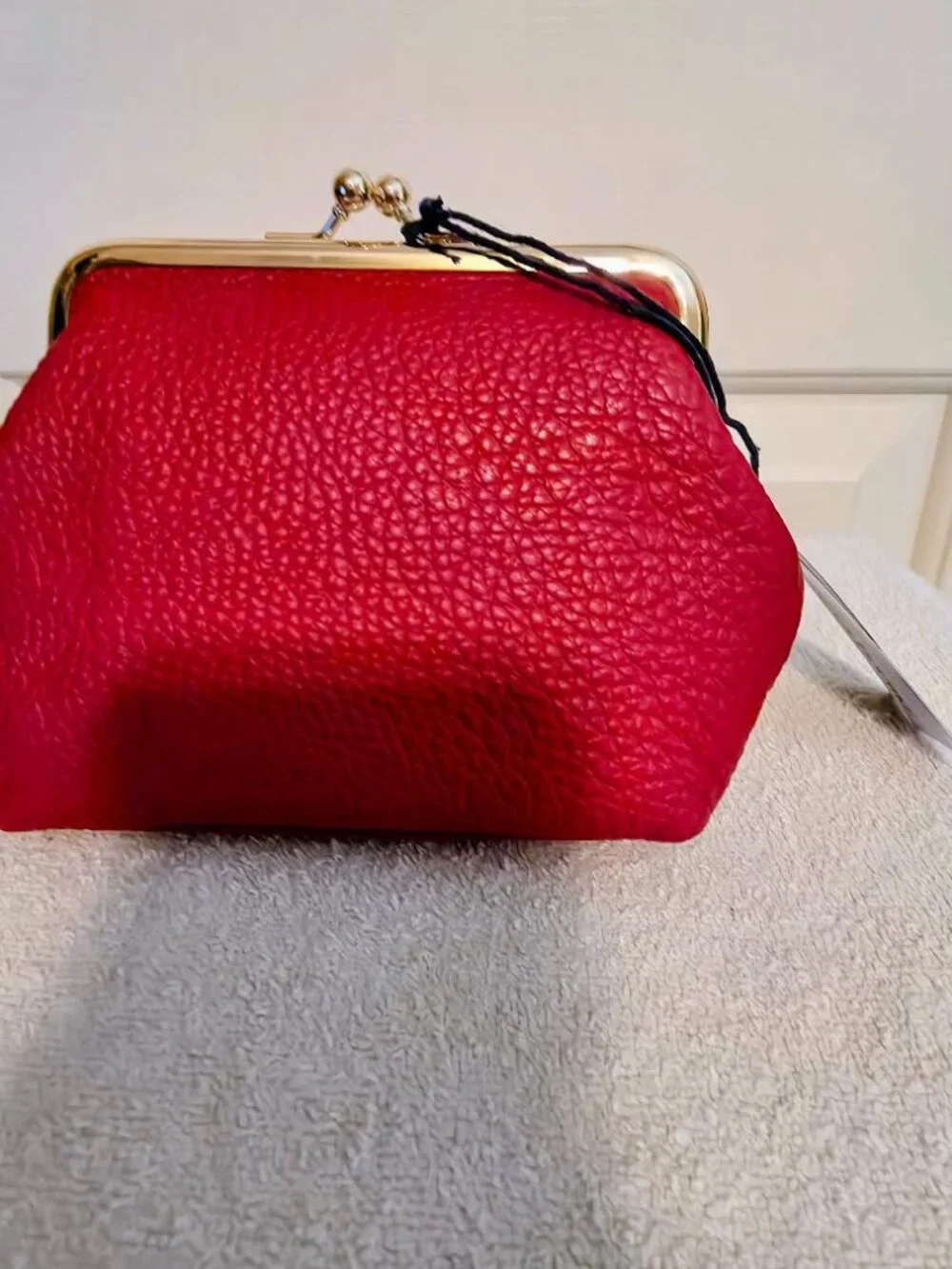 Dooney & Bourke Red Leather Kiss-Lock Coin Purse